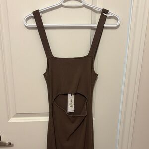 2/50$ Dynamite Brown Maxi Dress with Cutout